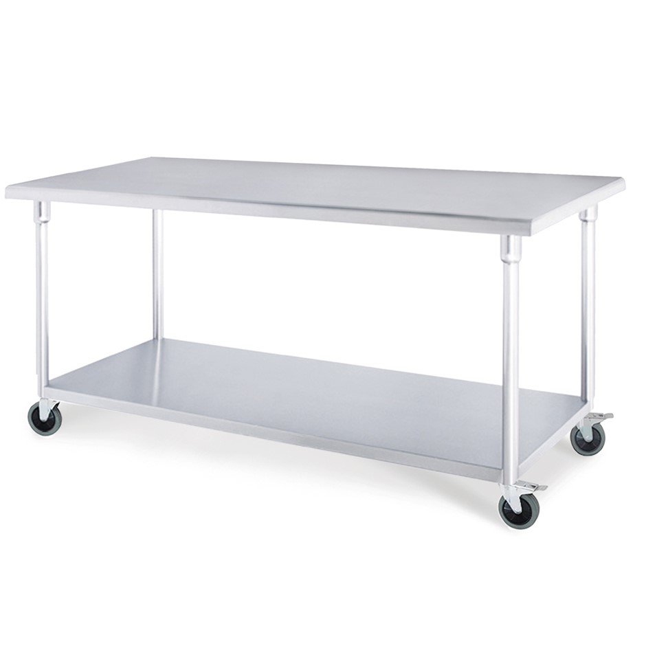 Buy SOGA Stainless Steel Work Prep Work Bench Table w/ Caster Wheels ...