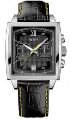 Men's Black Hugo Boss Square Chronograph