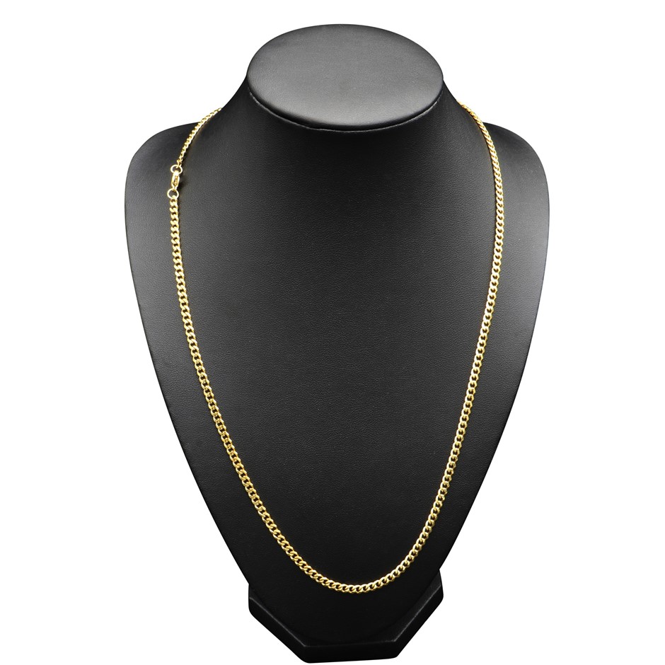 Classic 3mm Stainless Steel Curb Chain Necklace 60cm (Yellow) Auction