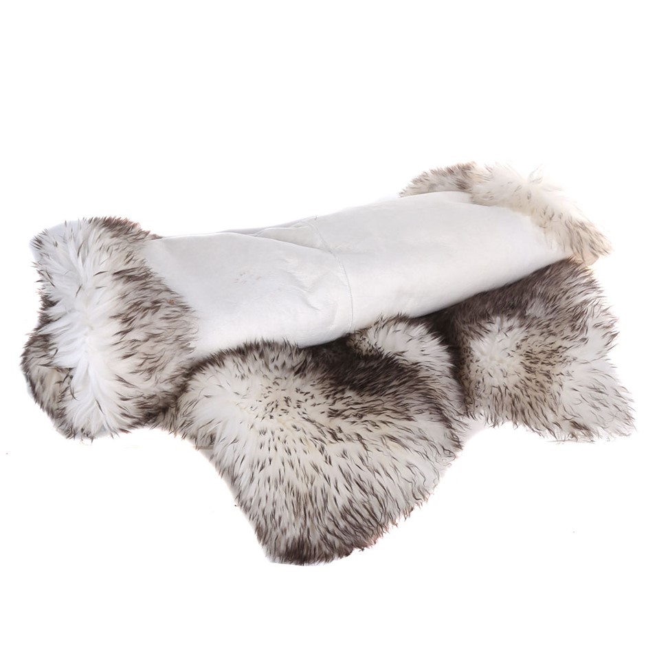 WINDWARD 100 Sheepskin Rug, 180cm x 110cm, Brown/White Buyers Note