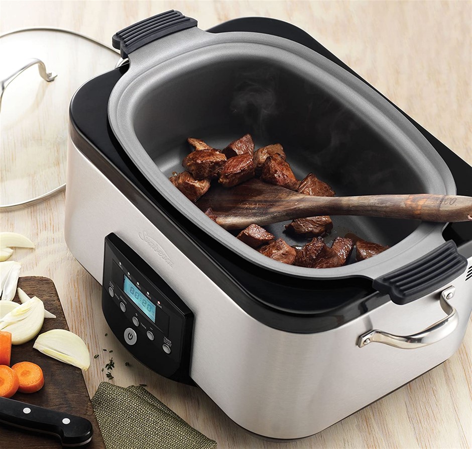 SUNBEAM Electronic Sear & Slow Cooker, 5.5L, Model HP8555, Stainless