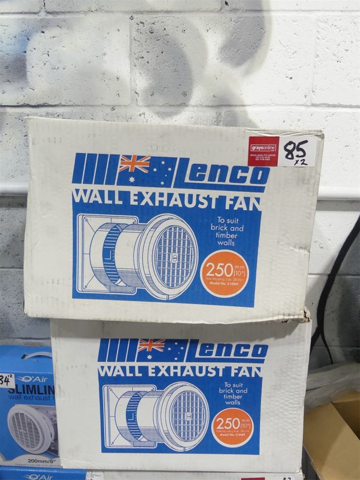 Qty 2 x Lenco E10WF 250mm Wall Exhaust Fan Auction (00855046524) Grays Australia