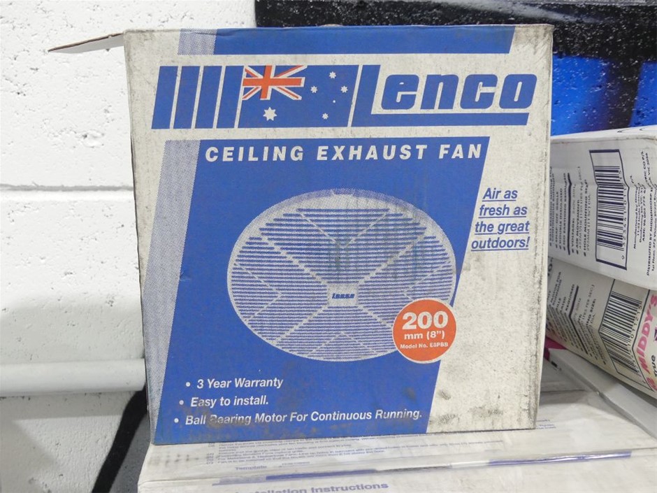 Qty 7 x Lenco E8PPB 200mm Ceiling Exhaust Fan Auction (00875046524) Grays Australia