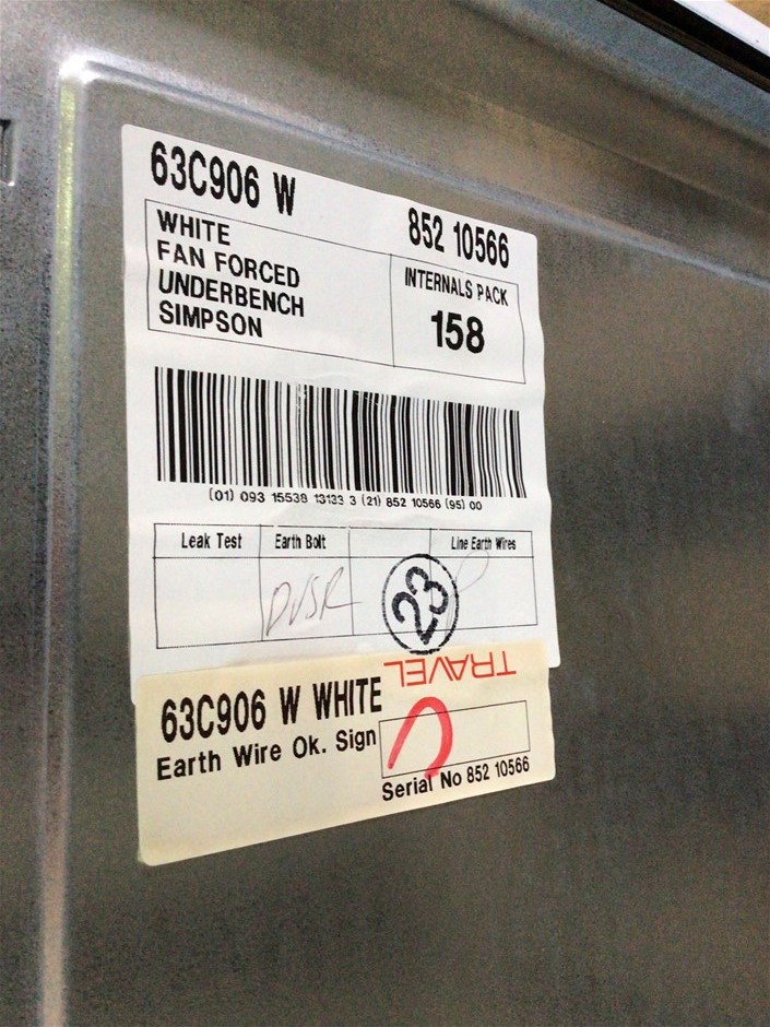 simpson 906 fan forced oven