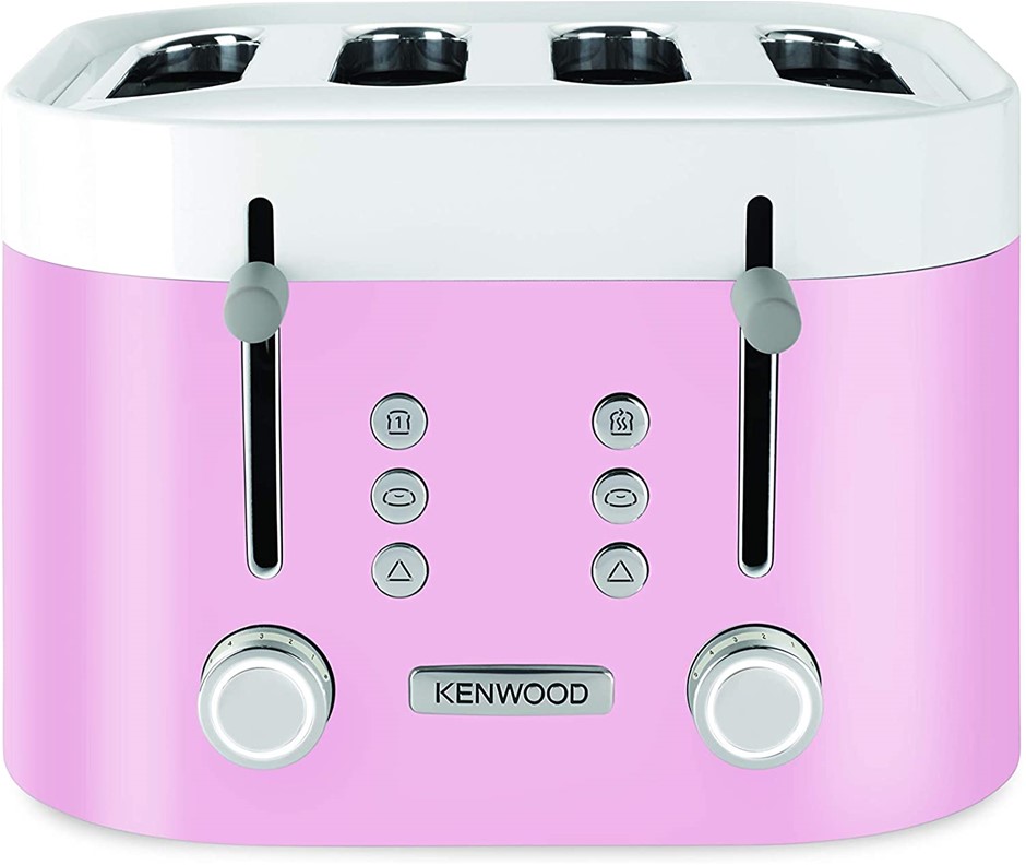 KENWOOD kSense 4 Slice Toaster, Stainless Steel, Colour Zested Pink