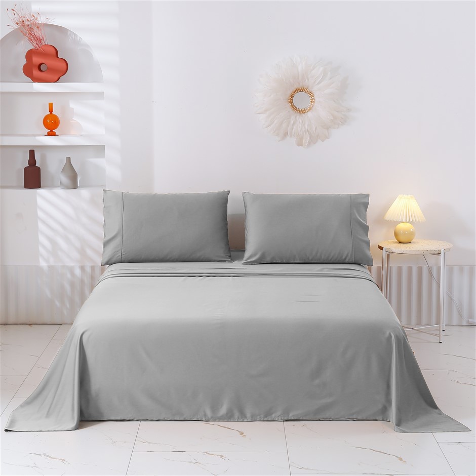 Serene Bamboo Cotton Sheet Set DOVE GREY