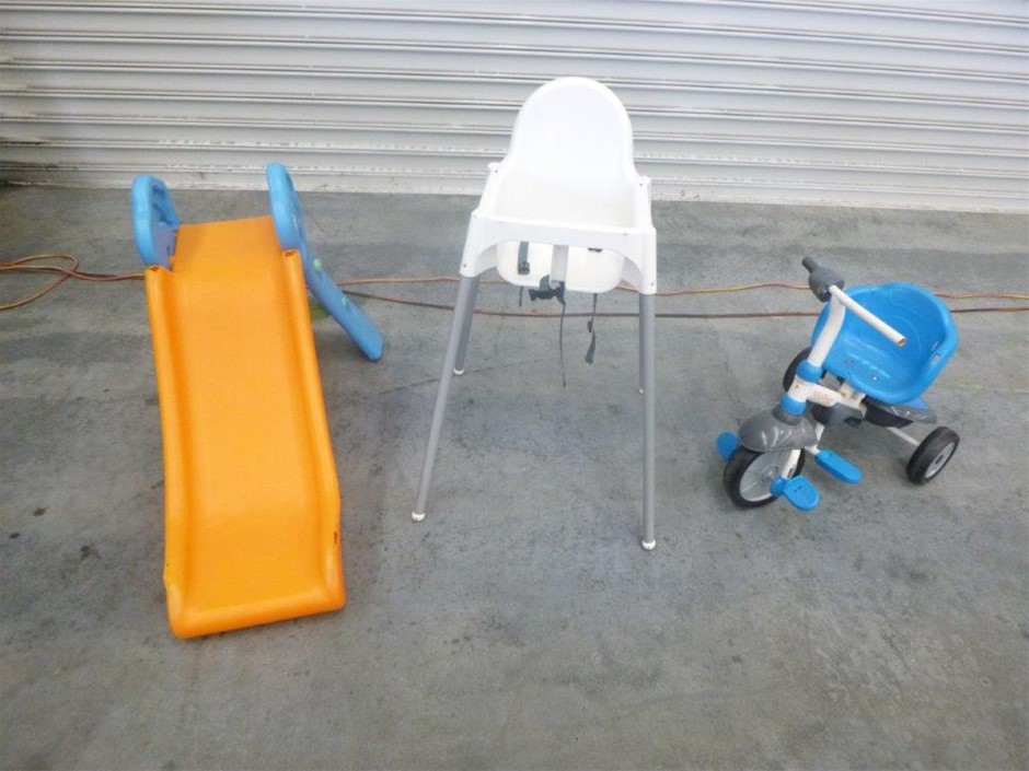 Children's High Chair, Slide, Trike and Change Table Auction (0026