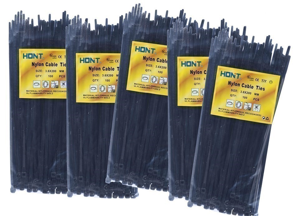 5 Packs Of Cable Ties Each 100pcs, Size: 3.6 x 250mm. Buyers Note - Discoun