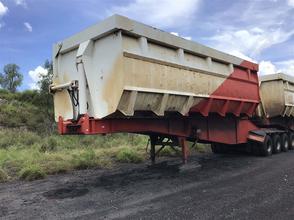 2005 Powertrans Quadaxle Off Road Side Tipper Trailer