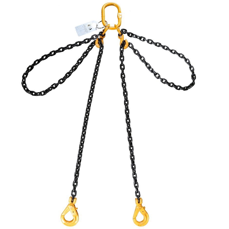 Lifting Chain Sling, 2Leg, WLL 3500kg, 8mm Chain x 2M c/w Clevis Self Locki