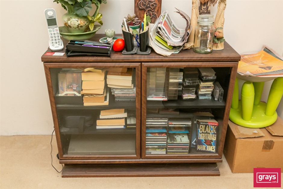 Small Glass Fronted Storage Cabinet