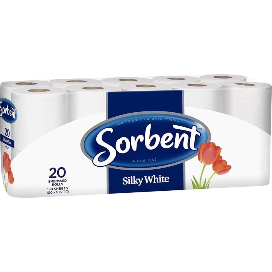 20 Rolls Sorbent Toilet Paper Rolls Silk