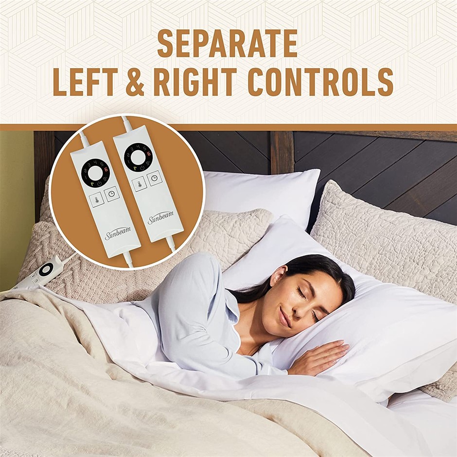 Buy Sunbeam Sleep Perfect Soft Heated Washable Quilted Electric Blanket King Grays Australia