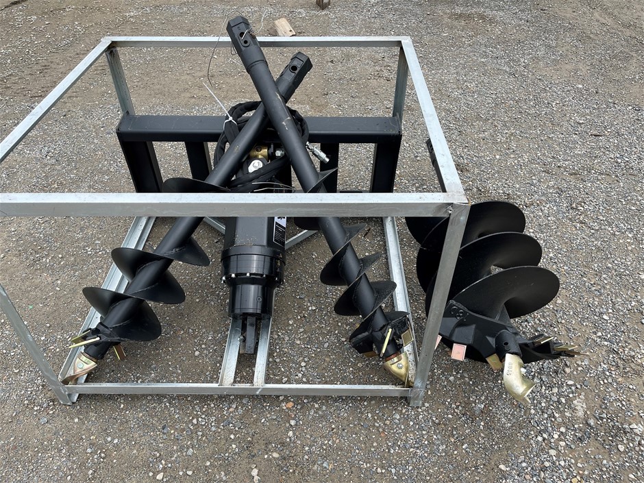 2023 Auger Attachment Set - To Suit Skid Steer (Unused)