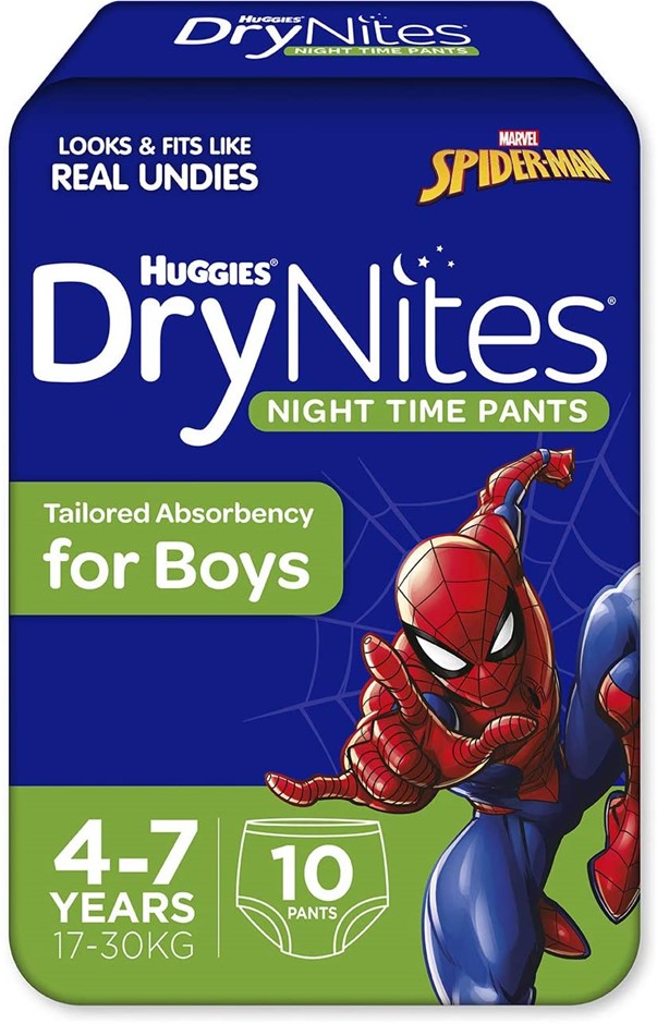 Huggies DryNites 4-7 Years Boy's Pyjama Pants x 10, Baby
