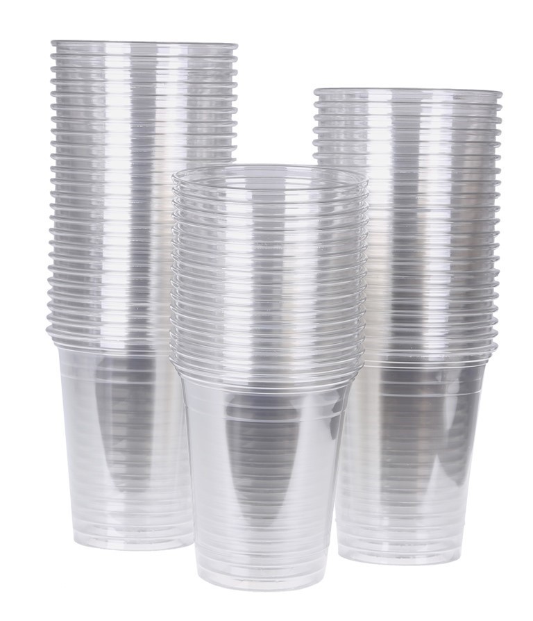 Pack of 200pc SOLO Clear Plastic Cups.