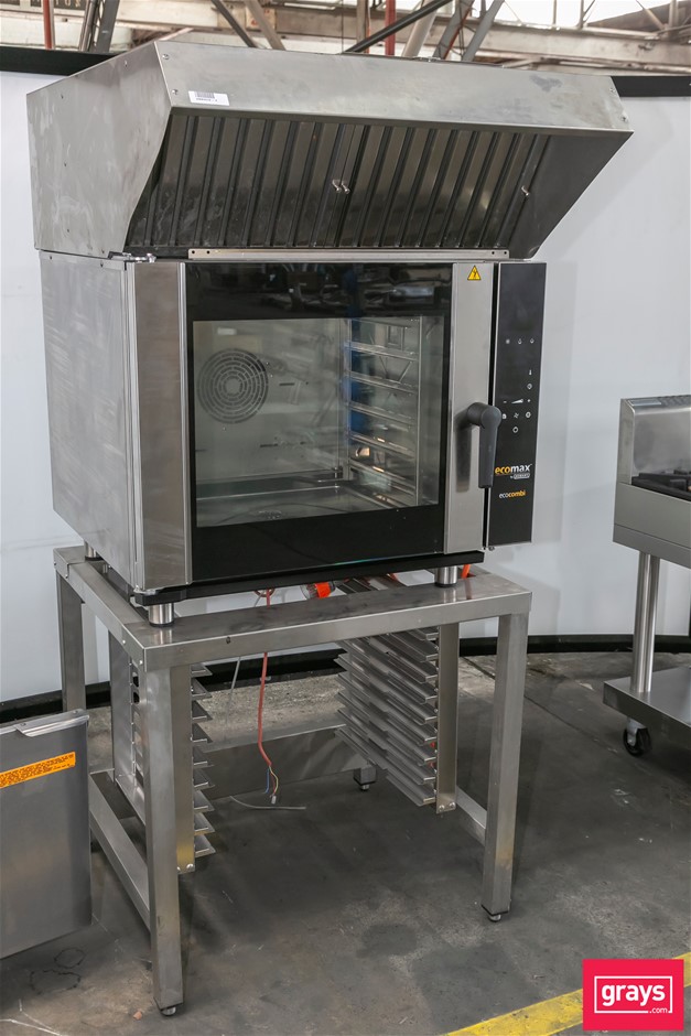 2017 Hobart EcoHECME6max Commercial Combi Oven on Stand and Exhaust Hood Auction (00015047796