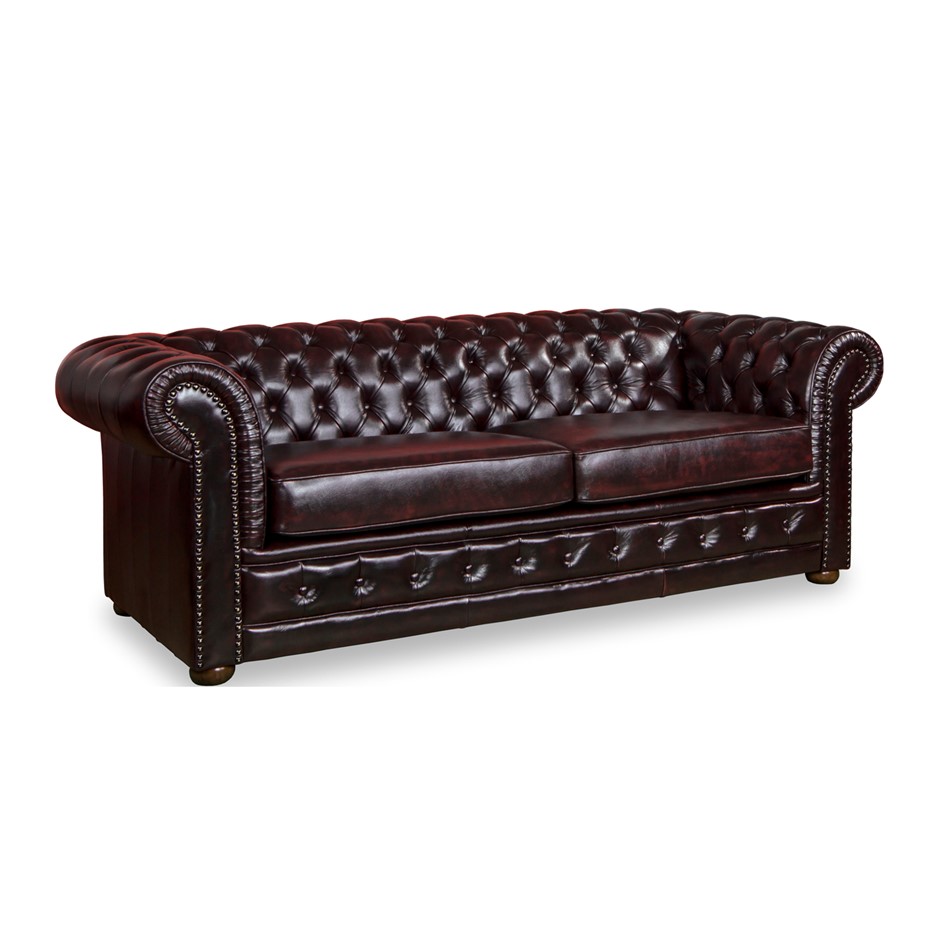 3 Seater Genuine Leather Upholstery Stud