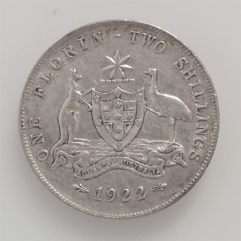 Australian 1922 Silver Florin Auction (0022-2542231) 