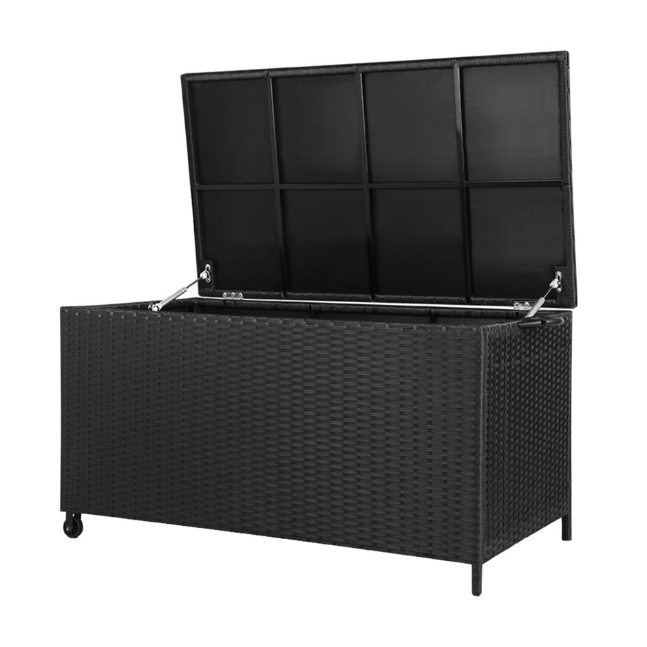 Buy Gardeon 320L Outdoor Wicker Storage Box - Black | Grays Australia