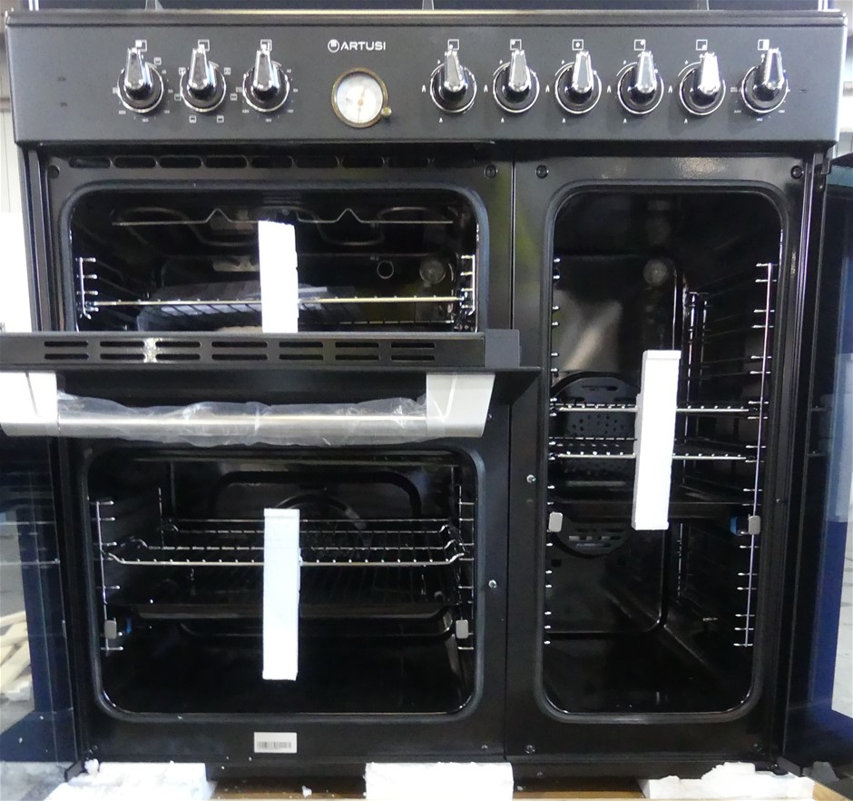 Artusi 90cm Freestanding Dual Fuel Oven/Stove AFGR935B Auction