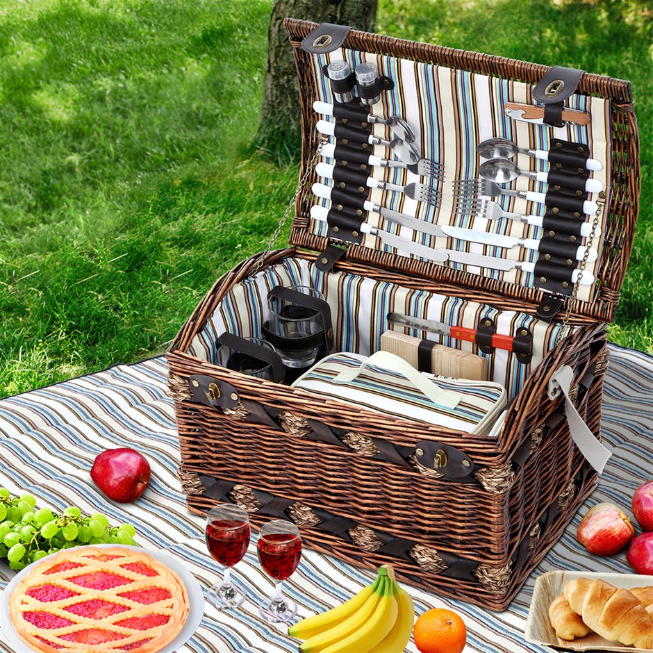 Alfresco 4 Person Picnic Basket Wicker O
