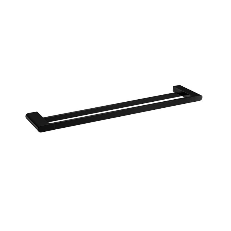 AU Series Black Double Towel Rail 600mm