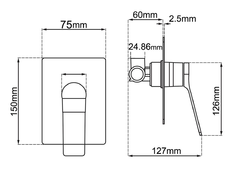 RUSHY Series Square Chrome Built-in Show