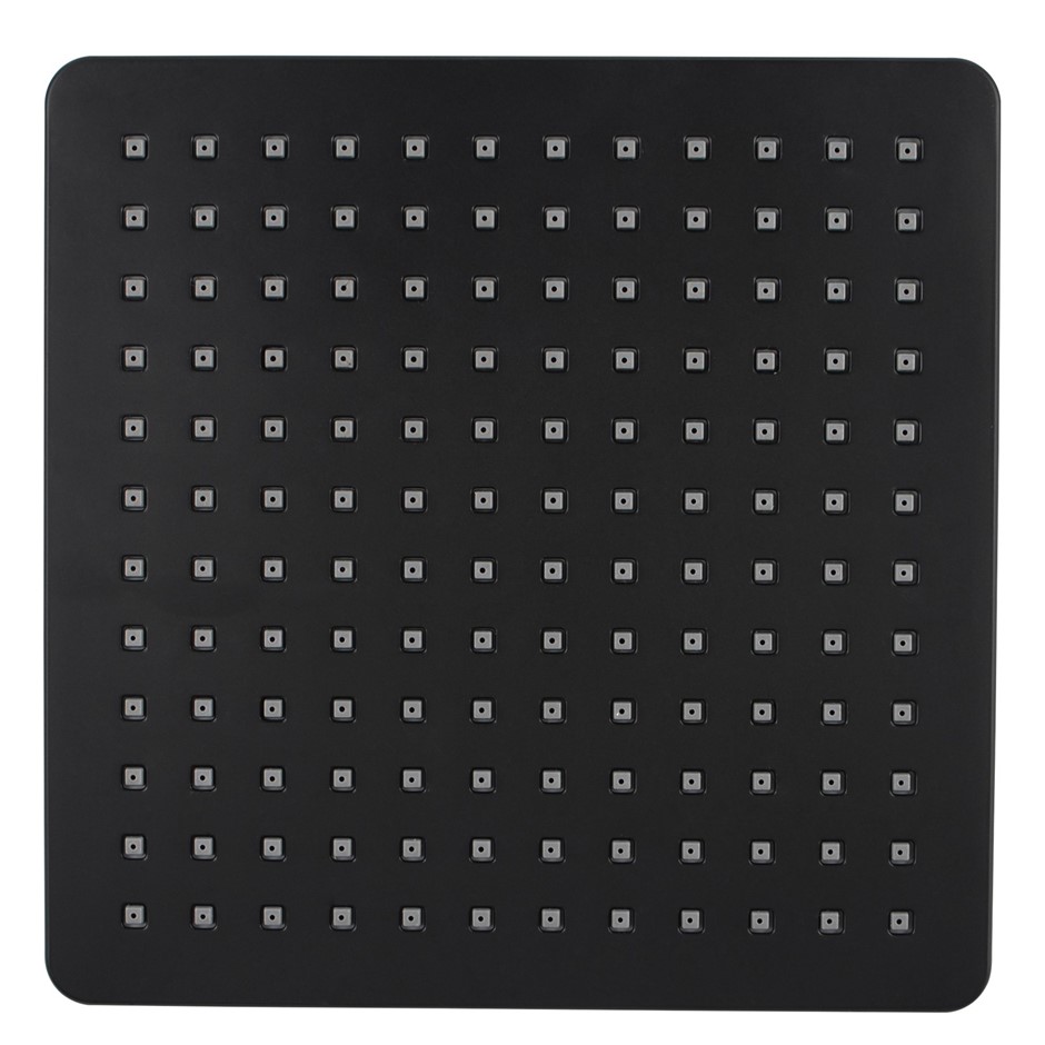 Square Black ABS Rainfall Shower Head 20
