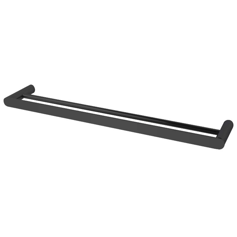 RUSHY Series Black Double Towel Rail 800