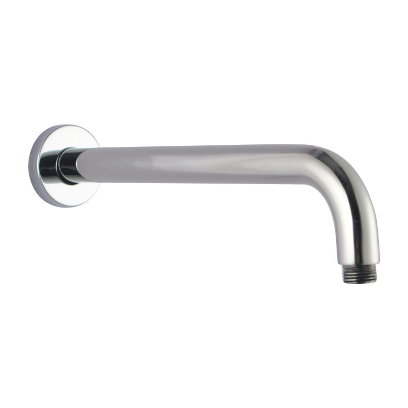 400mm Chrome Round Wall Straight Shower 