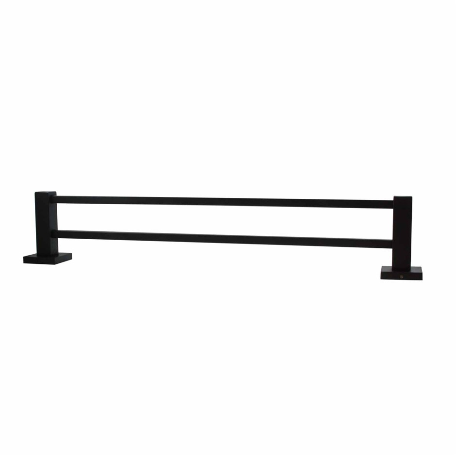 BLAZE Series Black Double Towel Rail 800