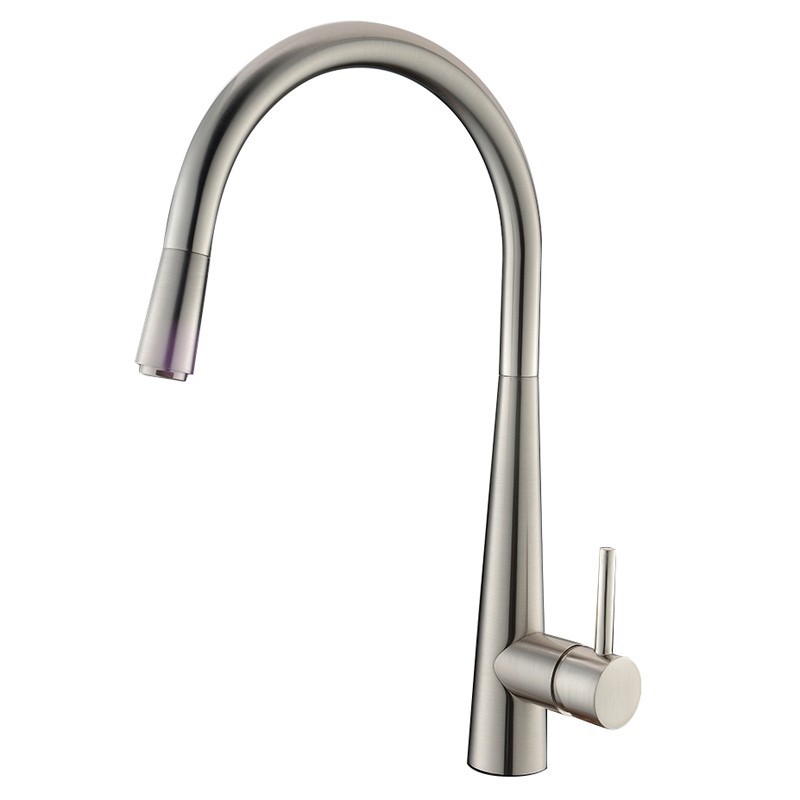 Round Brushed Nickel Pull Out Kitchen Si