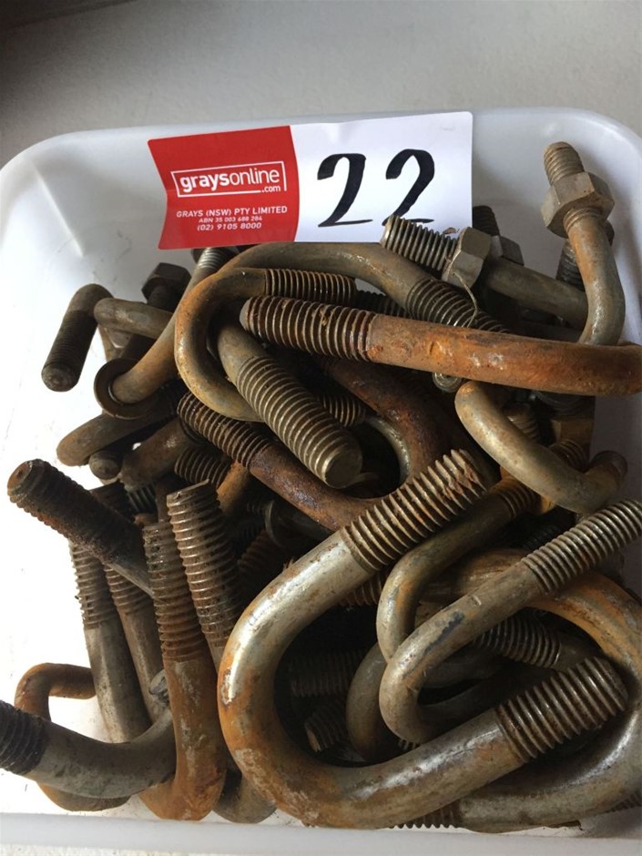 Stainless steel U bolts, about 25 pieces, Auction (00225049119