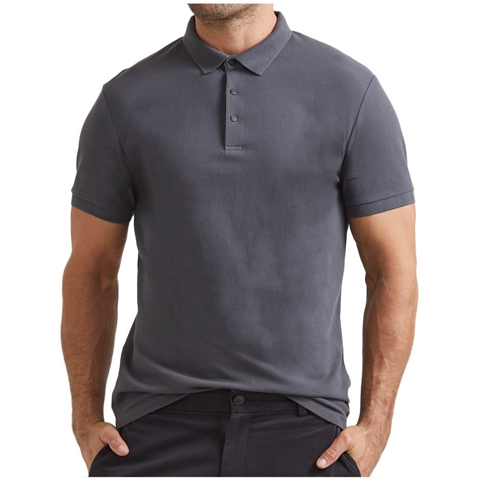 SABA Men's Melange Polo, Size XL, Cotton, Iron. Buyers Note - Discount Fre
