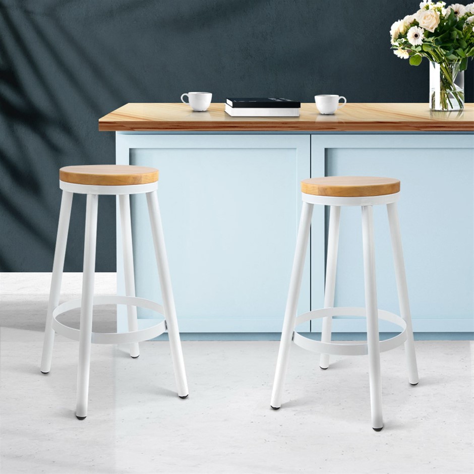 Artiss Set of 2 Wooden Stackable Bar Sto