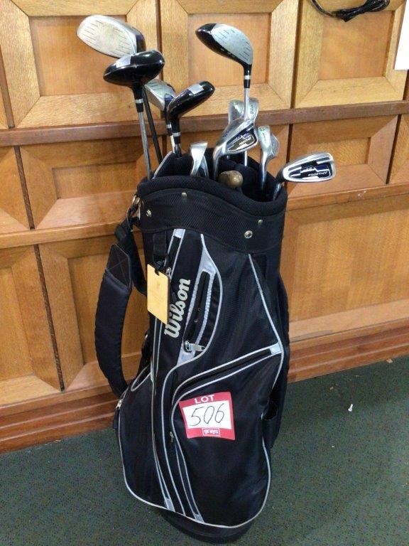 Wilson Golf Bag with 12 x Assorted Brand Left Hand Golf Clubs Auction