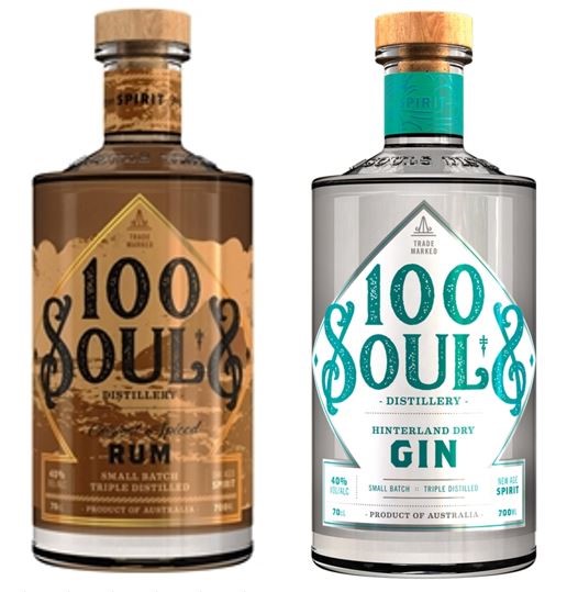 100 Souls Original Spiced Rum & 100 Souls Hinterland Gin (2 x 700mL)