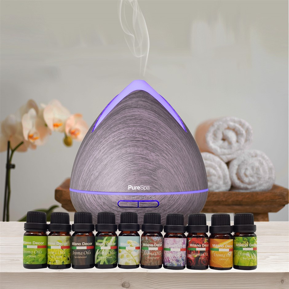 Purespa Diffuser Set w/ 10 Pk Oils Humid