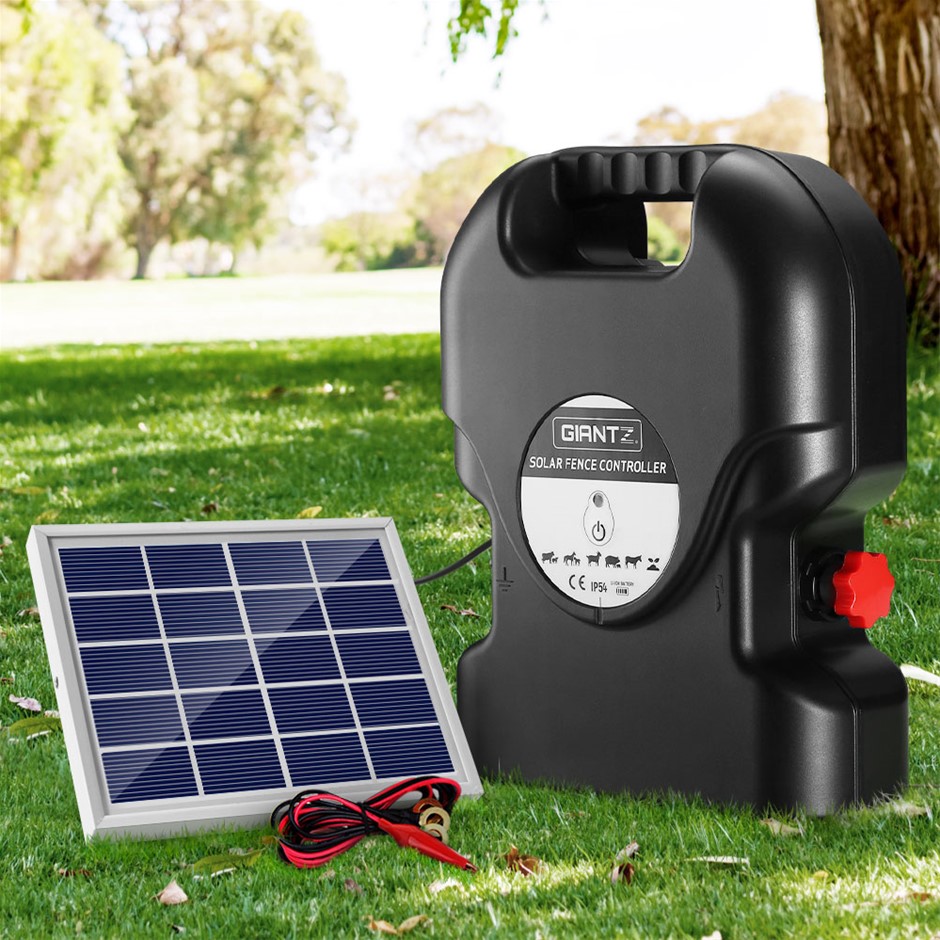 Giantz Electric Fence Energiser Solar Fe