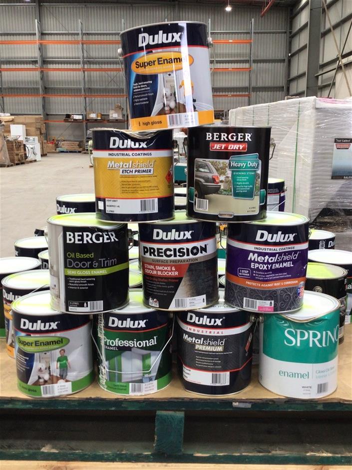 39 x Assorted 4 Litre Tins of Paint Auction (00413022991) Grays