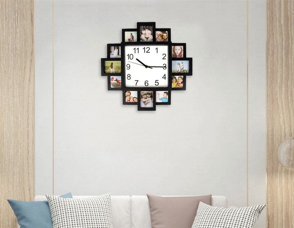 Photo Frame Clock Picture Collage 12-P D