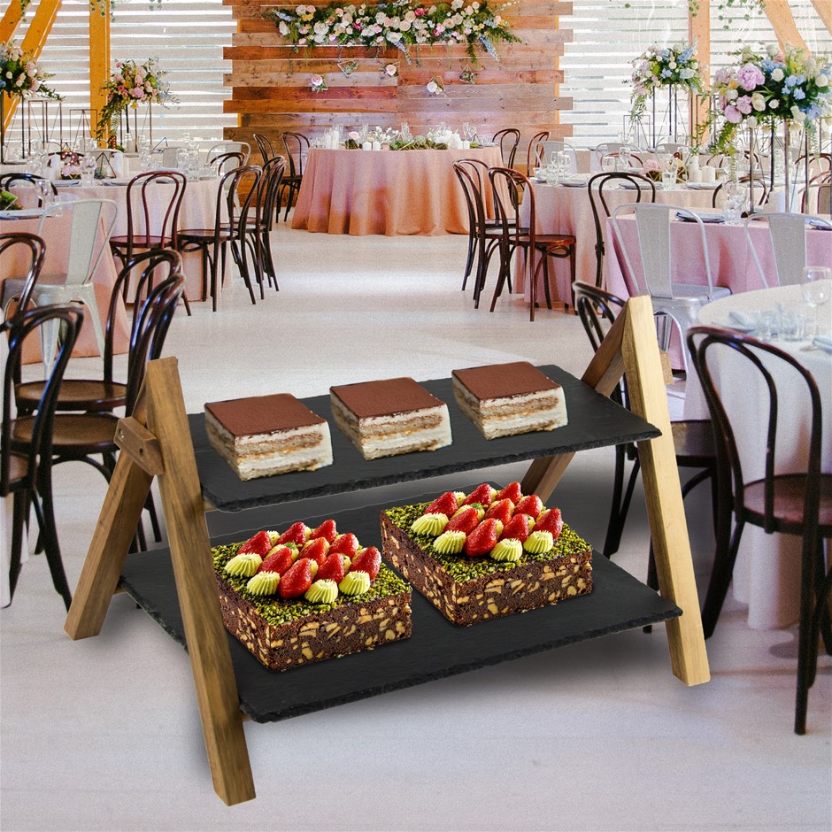 Party 2 Tier Cake Stand Slate Wedding Ti