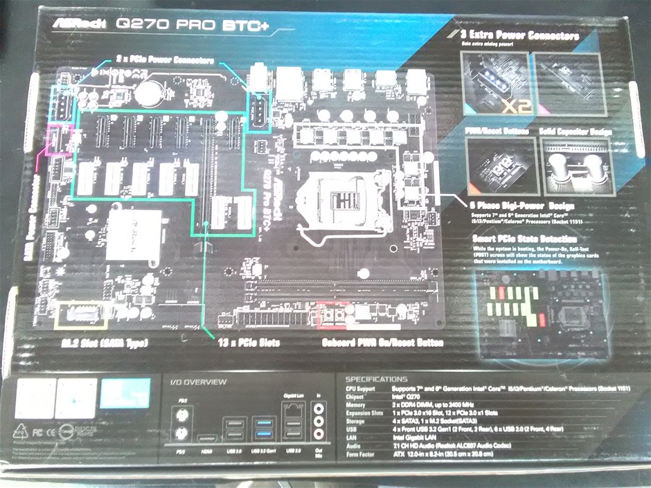 Asrock Q270 Pro BTC+ Auction (0001-2186539) | Grays Australia