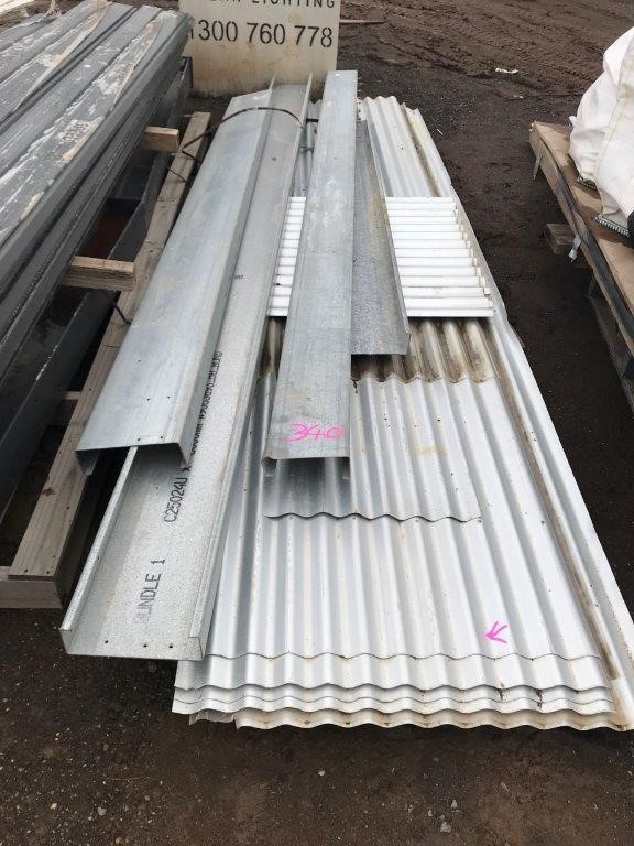 Small Qty of Corrugated Iron Sheets and 4 x Lengths of Galvanised C