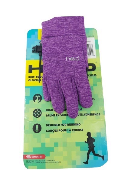 2 x HEAD Kids' Sensatec Touchscreen Gloves, Size S, Purple.  Buyers Note -