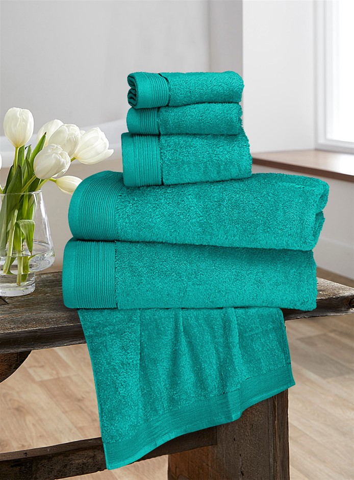 Buy 6 Pieces Pure Egyptian Cotton Towel Set Teal Grays Australia