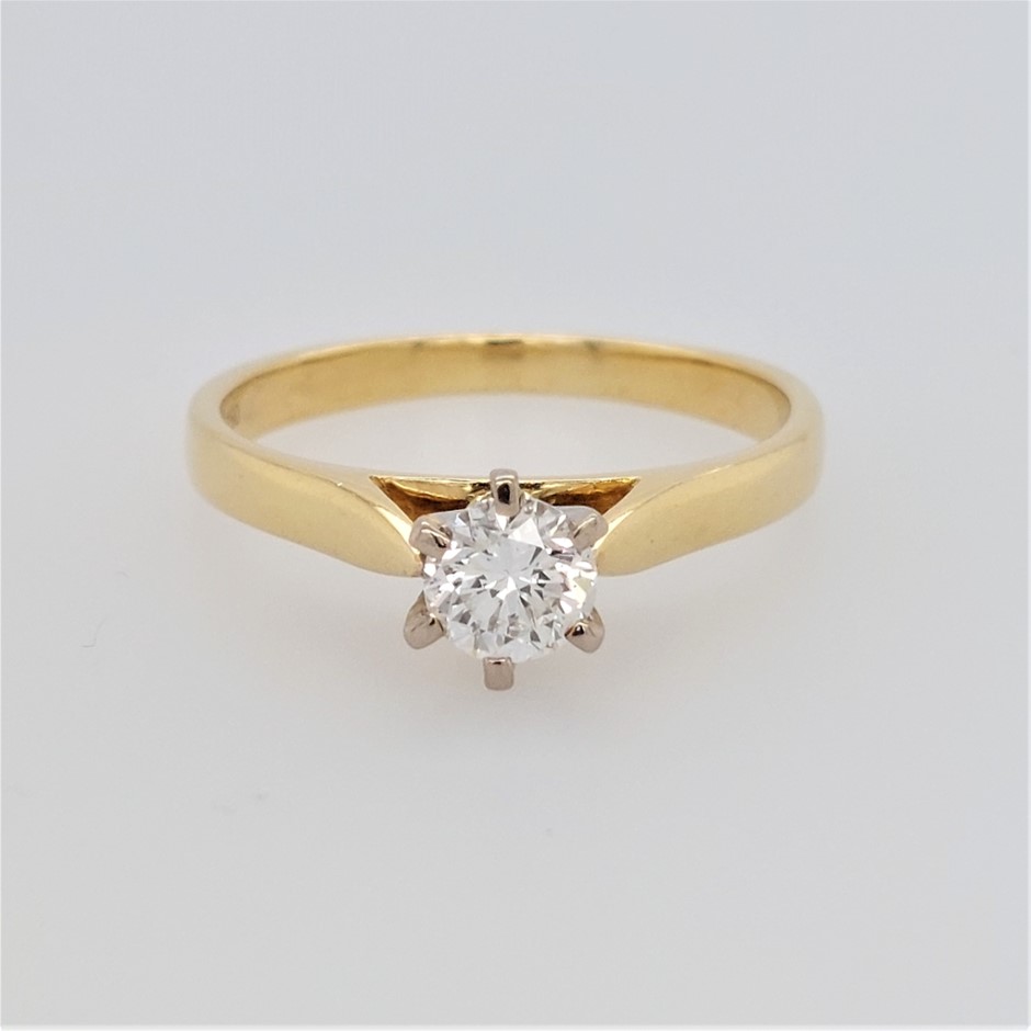 18CT Y/W/G Diamond Engagement Ring. Auction (00072548144) Grays
