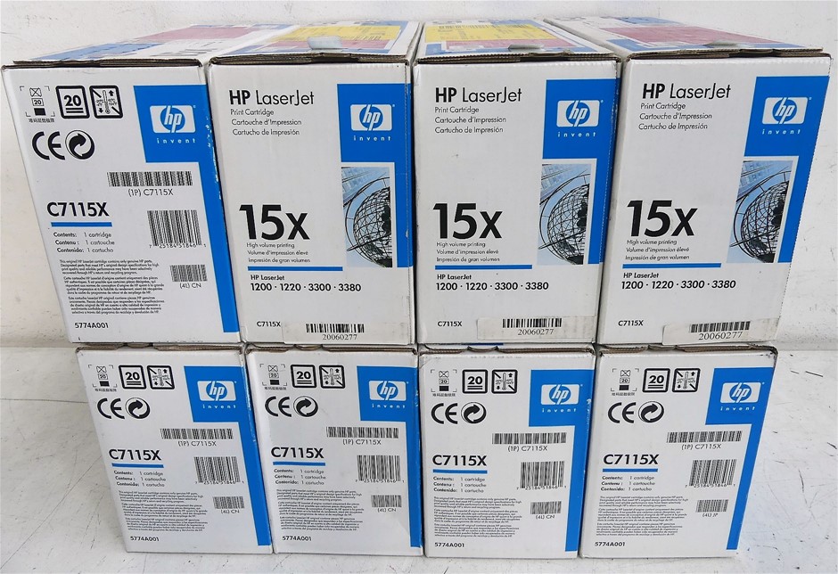 8 x HP Laserjet C7115X high volume print cartridge for 120 Auction ...