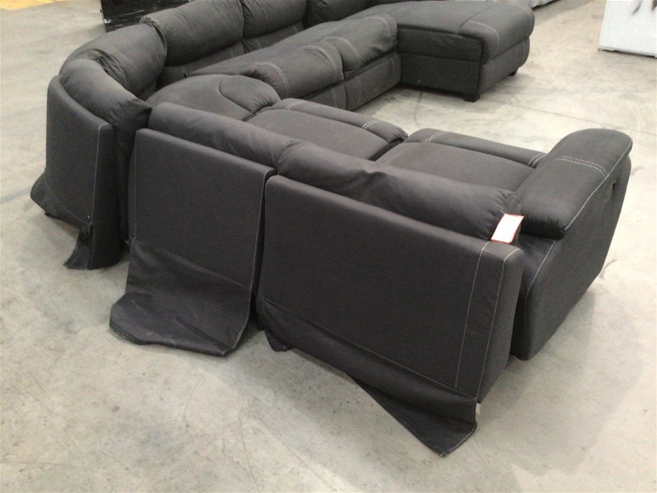 Porter 6 Seater Modular Lounge with Sofa Bed Onyx Auction 0035